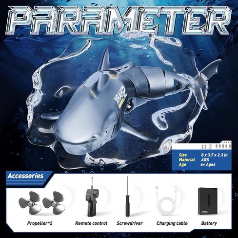 Remote Control Shark for Pool, Waterproof RC Boat Gift for Kids Boys, Water Toys for Swimming Fishbowl Bathroom, Diving, 360° Rotate, Rechargeable Battery in Saudi Arabia