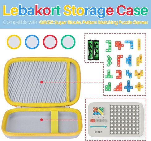 Storage Case Compatible with GiiKER Super Blocks Pattern Matching Puzzle Games Original 1000+ Challenges Brain Teaser Toys for Kids & Teens (Off White + Blue Case) in Saudi Arabia