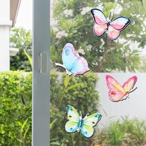 10 Pieces Butterfly Screen Protector Magnets Double Sided Screen Stickers Magnetic Flexible Screen Door Protector Decorative Multicolor Refrigerator Magnets for Screen Sliding Doors(Graceful Style) in Kuwait