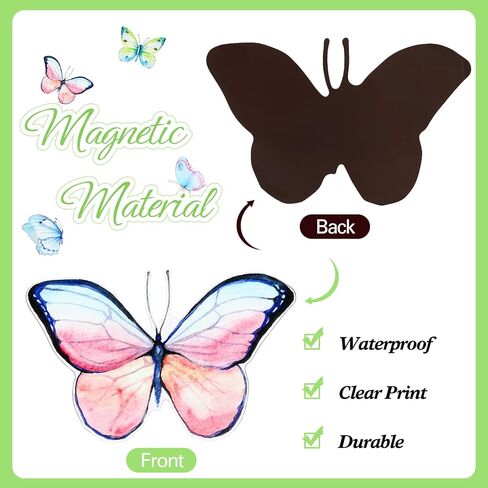 10 Pieces Butterfly Screen Protector Magnets Double Sided Screen Stickers Magnetic Flexible Screen Door Protector Decorative Multicolor Refrigerator Magnets for Screen Sliding Doors(Graceful Style) in Kuwait