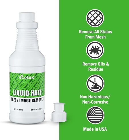 Ecotex® Liquid Haze Degreaser (Pint - 16oz.) - Dehazer and Ghost Image Remover for Screen Printing Screens, Screen Printing Ghost Image Remover and Mesh Cleaner - Eco-Friendly Screen Printing Supplies in Kuwait