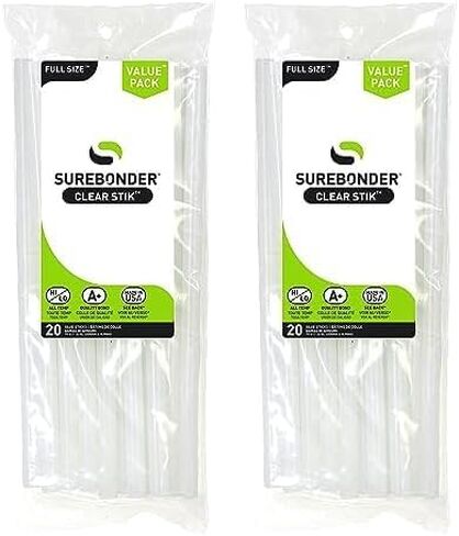 SUREBONDER Clear Full Size Hot Glue Stick, Dual Temperature, Pack of 20, 10-Inch, 3 Count in Saudi Arabia