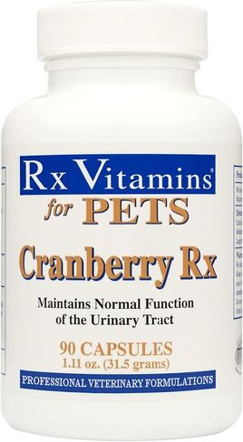 RX Vitamins Cranberry Capsules - Cranberry Supplement for Dogs and Cats - Supports for Urinary Tract Health and Bladder Health - Cat UTI Remedy and Dog UTI Prevention - Boost Immune Support - 90 count in Saudi Arabia