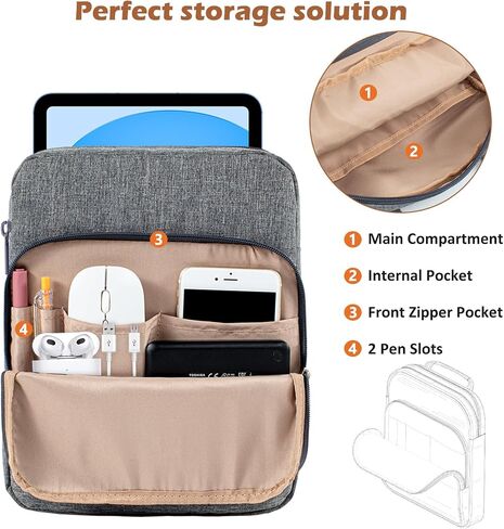 Book Sleeve with Zipper, Book Pouch 11" X 9", Book Protector Pouch, Book Sleeve for Book Lovers, Book Cover, Book Carrying Case for Book Accessories, Study Suppliers in Kuwait