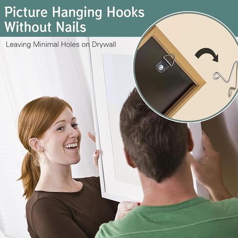 AccEncyc 30Pcs Picture Hanger Hooks Super Hooks for Hanging Drywall Picture Hanging Hooks Heavy Duty Wall Hooks for Hanging Pictures, Photos, Frames, Planters, Art, Clock in Saudi Arabia