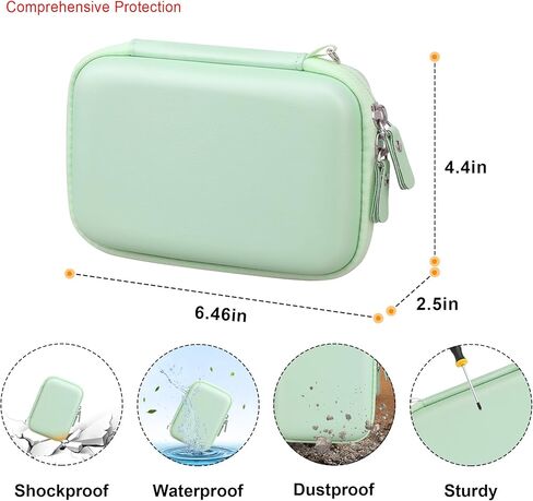 Elonbo Carrying Case for Label Maker Machine, Mini Label Printer Portable Thermal Printer Travel Bag, Sticker Printer Storage Holder, Mesh Pocket Fits Label Paper Tape, Pink+Inside Pink in Kuwait