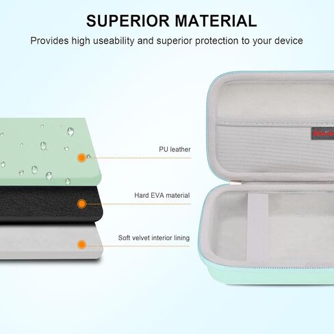 Elonbo Carrying Case for Label Maker Machine, Mini Label Printer Portable Thermal Printer Travel Bag, Sticker Printer Storage Holder, Mesh Pocket Fits Label Paper Tape, Pink+Inside Pink in Kuwait