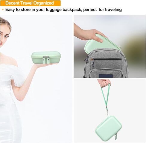 Elonbo Carrying Case for Label Maker Machine, Mini Label Printer Portable Thermal Printer Travel Bag, Sticker Printer Storage Holder, Mesh Pocket Fits Label Paper Tape, Pink+Inside Pink in Kuwait