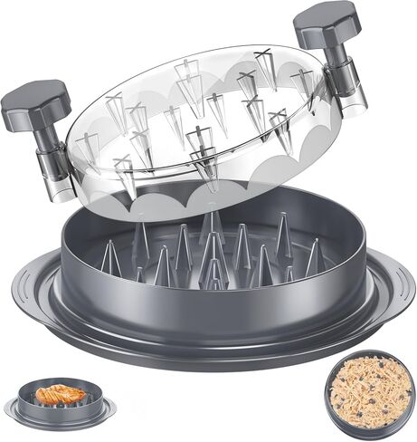 SoulLife Chicken Shredder 8 Inches, Chicken Breast Shredder Tool, Cooked Meat Shredder with Clear Lid, Ergonomic Design, Auti-slip, Easy To Clean, Chicken Shredder Tool Twist, Chicken Grinder (Red) in Kuwait