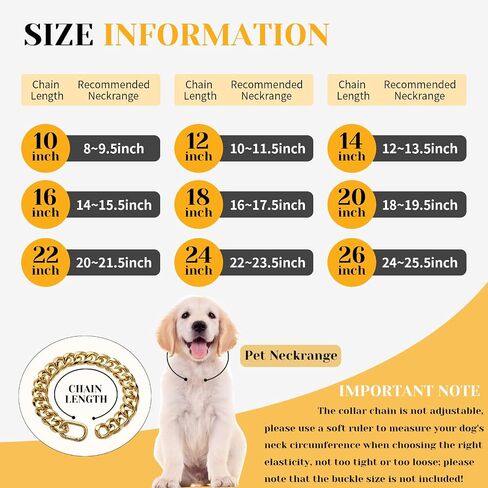 19MM Light Metal Thick Cuban Link Dog Collar,Rose Gold Dog Chain Collar for Medium Large Dogs - 22 Inches Length Dog Necklace Collar in Kuwait