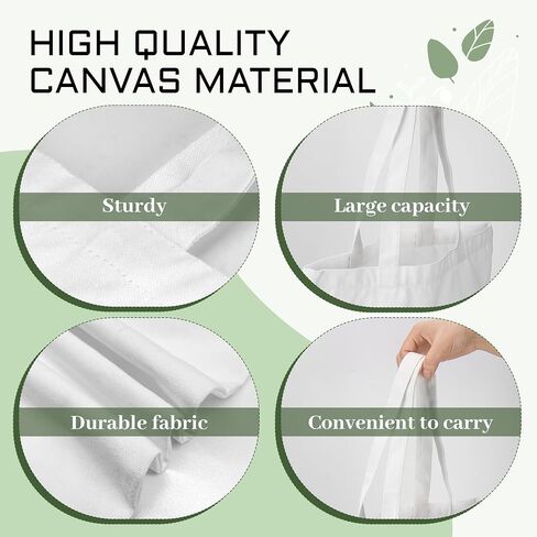 Joyclub 20 Pack Sublimation Tote Bags Blanks Polyester Canvas Tote Bags Reusable Grocery Bags to Decorate Painting Crafting Sublimation DIY For Gift in Saudi Arabia