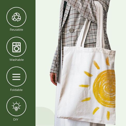 Joyclub 20 Pack Sublimation Tote Bags Blanks Polyester Canvas Tote Bags Reusable Grocery Bags to Decorate Painting Crafting Sublimation DIY For Gift in Saudi Arabia