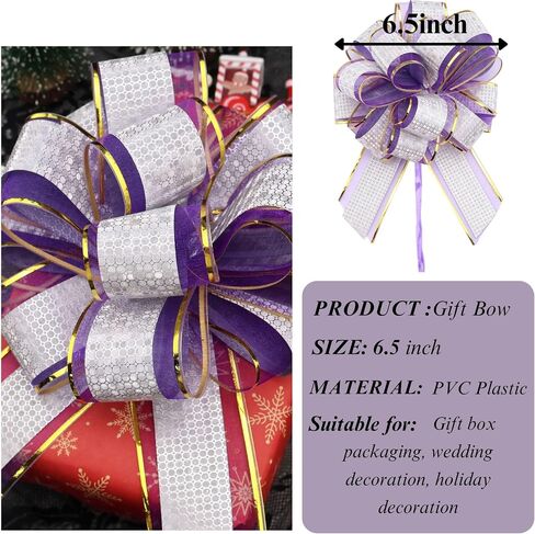 Pull Bow Gift Wrapping Pull Bows 6.5 Inch Lage Gift Bows for Gift Wrapping, Christmas, Wedding, Birthday, Baby Shower, Housewarming, Anniversary. (Red) in Saudi Arabia