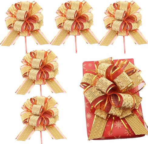 Pull Bow Gift Wrapping Pull Bows 6.5 Inch Lage Gift Bows for Gift Wrapping, Christmas, Wedding, Birthday, Baby Shower, Housewarming, Anniversary. (Red) in Saudi Arabia