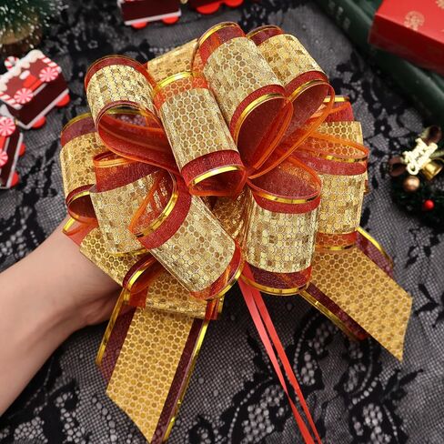Pull Bow Gift Wrapping Pull Bows 6.5 Inch Lage Gift Bows for Gift Wrapping, Christmas, Wedding, Birthday, Baby Shower, Housewarming, Anniversary. (Red) in Saudi Arabia