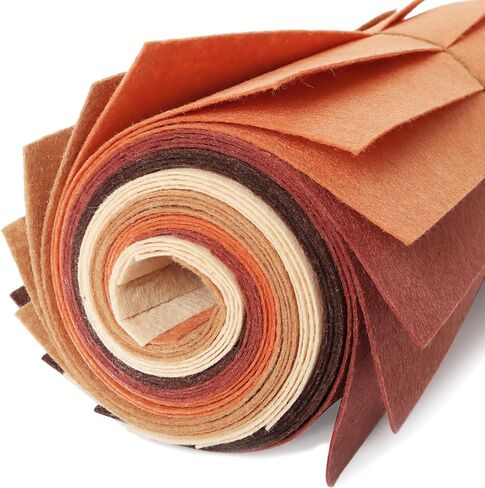 Stiff Felt Fabric Sheets for Kids: LOTOFUN 20PCS 8x12 Inch Brown Assorted Colors - Non-Woven Acrylic Fabric Sheet for Crafts Sewing Quilting Project Patchwork in Saudi Arabia