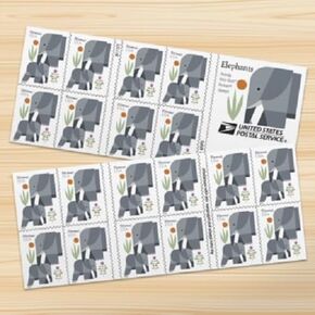 Elephants Forever Postage Stamps-Booklet of 20