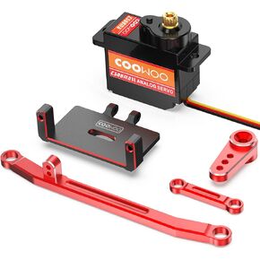 COOWOO RC Servo، مؤازرة توجيه مع حامل مؤازر وأجزاء ترقية قرن مؤازر لسيارة 1/24 SCX24 RC الزاحفة ترقيات كاملة (الحزمة B) in Kuwait