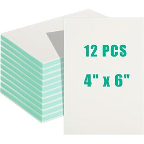 12 Pcs 4" x 6" Green Rubber Carving Blocks, Linoleum Block Rubber Carved Brick for Printmaking, Stamp Soft Rubber Crafts, Soft and Easy to Carve (White and Green)