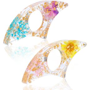 Book Page Holder for Reading, 2 Pcs Dried Flower Resin Transparent Thumb Bookmark, Book Accessories for Reading Lovers, Gifts for Bookworm, Readers, Literary, Students, Teachers