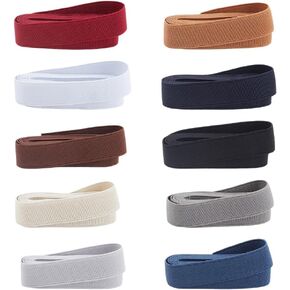 PH PandaHall 20 Yards 10 Colors Elastic Band 1.5 inch Wide Knit Elastic Spool Vintage Elastic Fabric Stretchy Flat Fabric Strap Elasticity Knit for Crafts Pants Waistband Hat Sewing