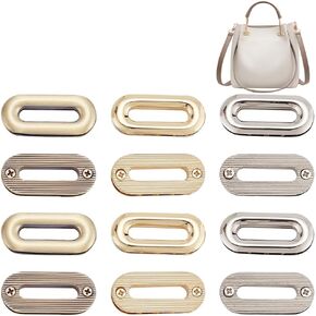 WADORN 12pcs Alloy Eyelets Grommets, 3 Color Metal Screw-in Together Eyelets 25mm Oval Grommet Snap Hole O-Ring Bag Loop Connector for DIY Handbag Clothes Curtain Leathercraft Making Hardware