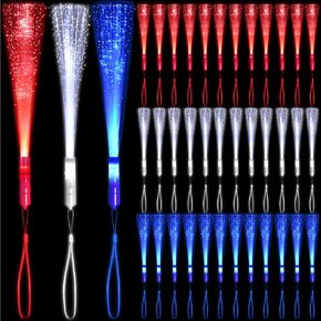 30 PCS Green Fiber Optic Wands Glow Fiber Wands Bulk LED Light Up Wands with 3 Flashing Modes LED Flashing Sticks for Halloween Christmas St. Patrick’s Day Easter Wedding Bridal Shower Birthday