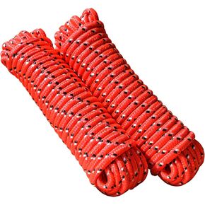 عبوتان من حبل البوليستر DIY لديكور المنزل لجميع الأغراض الماسي المضفر (1/2 بوصة × 50 قدم)