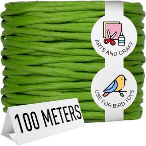 Super Bird Creations Colorful Twisted Paper Cord Rope 3/16" Diameter for Crafting 100 Meters SB50026 (109 Yards) - Ribbon Natural, Paper Twine, Paper Ribbons for Crafts, Paper Rope Craft (Yellow)