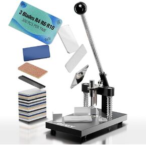 GUGY Corner Rounder Punch Cutter - Round Edge Paper Cardstock Laminate Business Card Photo Crafting Tool Machine | 3 Dies R4mm R6mm R10mm Blades | Max 30mm/1.2" Cutting Thickness | Heavy Duty A3 Steel