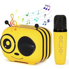 Mini Karaoke Machine for Kids Adults, Music Toys for Girls Boys Ages 3-12 Portable Bluetooth Speaker with 2 Wireless Microphone Birthday for Girls 4 5 6 7 8 10+ Years Old Home Party