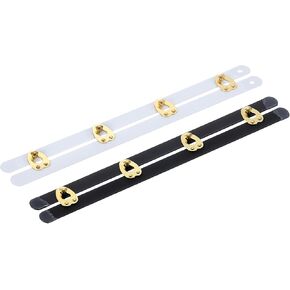uxcell 2 Set Corset Busk, 8 Inch White,Black Steel Boning Support with Gold Buttons Spring Steel Corset Busk Corset Boning for Sewing Corset Making Gown Wedding Dress