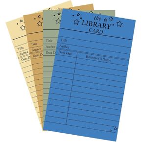 100 Pack Colorful Library Cards 3x5 inch Bulk Library Checkout Cards for School Book Checkouts,Due Date Record Keeping for Book Pockets and Classroom Supplies Cataloging