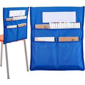 CRASPIRE Chair Buddy Storage Pocket 19x16.5inch Chair Back Organizer Chart Green with Name Tag Label Slot Students Seat Chairback Multiple Pockets for School Home Classroom Preschool Daycare Supplies