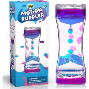 YoYa Toys Liquid Motion Bubbler for Kids and Adults | Hourglass Liquid Bubbler or Timer for Play, Fidget Toy and Stress Management - Cool Desk Décor