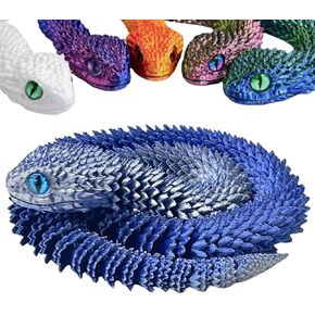 3D Printed Animals-Snake Viper, 24 in Surprise Mystery Snake Fidget Toy Creative Toy 3D Printed Articulated Snake Collectibles Home Office Executive Desk Decor (Colorful-1)