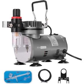 VIVOHOME Airbrush Kit with 1/5 HP Air Compressor and 1 Dual Action Airbrush Kit, Gravity Feed, Quiet Air Brush Set with Holder