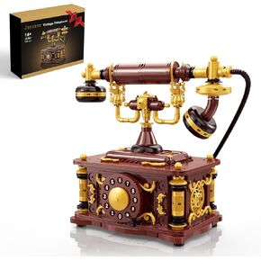 Retro Telephone Building Sets for Adults - Vintage Design Toy Building Kit, Building-Bricks Set for Adults and Teens, Ideas Nostalgic Building Kit, Compatible with Lego Model