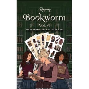 Rongrong Bookworm 4 Sticker Book for Planners, Calendars and Journals – Premium Quality Hand Drawn Perfect for Book Lovers – Scrapbook Accessories – 24 Pages