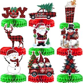 Christmas Honeycomb Centerpieces Buffalo Plaid Christmas Decorations Christmas Buffalo Plaid Decorations Lumberjack Party Decorations for Christmas Party Table Decorations