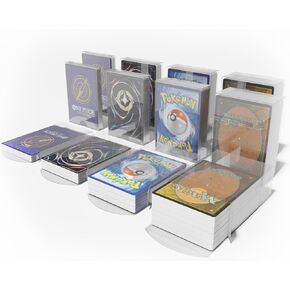 صناديق Citadel Black ClearFit Deck - 12 حزمة متنوعة من البطاقات غير الأكمام - تخزين بلاستيكي شفاف رفيع لبطاقات MTG، والبوكيمون، وغيرها من بطاقات TCG ذات الحجم القياسي (2.5 بوصة × 3.5 بوصة) - تناسب 20|40|60|100 بطاقة (بدون أكمام)