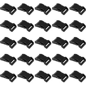 LIHAO 50 PCS 5/8" Black Plastic Side Release Buckle for Paracord Bracelets