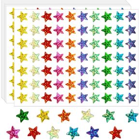2100 Pcs Christmas Star Stickers for Kids Reward, Foil Star Stickers, Holographic Rainbow Star Stickers, Colorful Reward Stickers for Student Planner and School Classroom Teacher Supplies