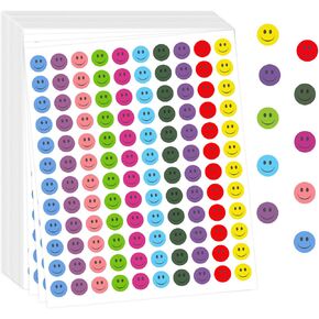 6000 PCS Smiley Face Stickers, Small Happy Face Stickers, 10 Colors Happy Face Decal Stickers, Mini Incentive Reward Stickers for Kids, Round Behavior Chart Stickers for Students Teachers Supplies
