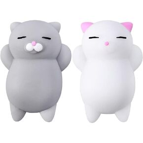 Nutty Toys Squishy Cat Set - 2" Soft Silicone Kawaii Kitties, Top Stress Relief Toy 2024 Unique Gifts for Teens Kids Women Men Adults Best Teenage Girls Teen Boy Tween Christmas Stocking Stuffers Idea