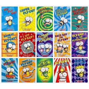 Fly Guy 1-15 Complete Collection Series Pack Set, 15 pcs Boxed Set, For1st 2nd Grade Children Kids