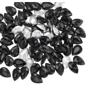 MECCANIXITY 50Pcs 10 x 14 mm Teardrop Rhinestones Acrylic Pointed Back Rhinestone Beads Gems for Jewelry Making Costume Crystal Embellishments Crafts, Pale Green