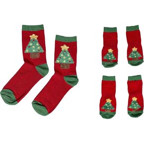 Pearhead Christmas Matching Owner and Pet Apparel, Novelty Stocking Stuffer Gift, Holiday Pet Accessories, Nice & Naughty Human & Dog Sock Set