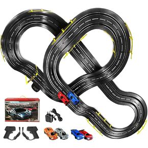 Rc Race Track, 4 Light-up Slot Cars Race Track Set, 2 Controllers Electric Race Car Track for Boys 6-12 Kids Race Track Set Gift Toys for Children