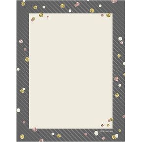 Great Papers! Black And Faux Gold Holiday Letterhead / 80 Sheets 8.5" x 11" Elegant & Chic Christmas Paper